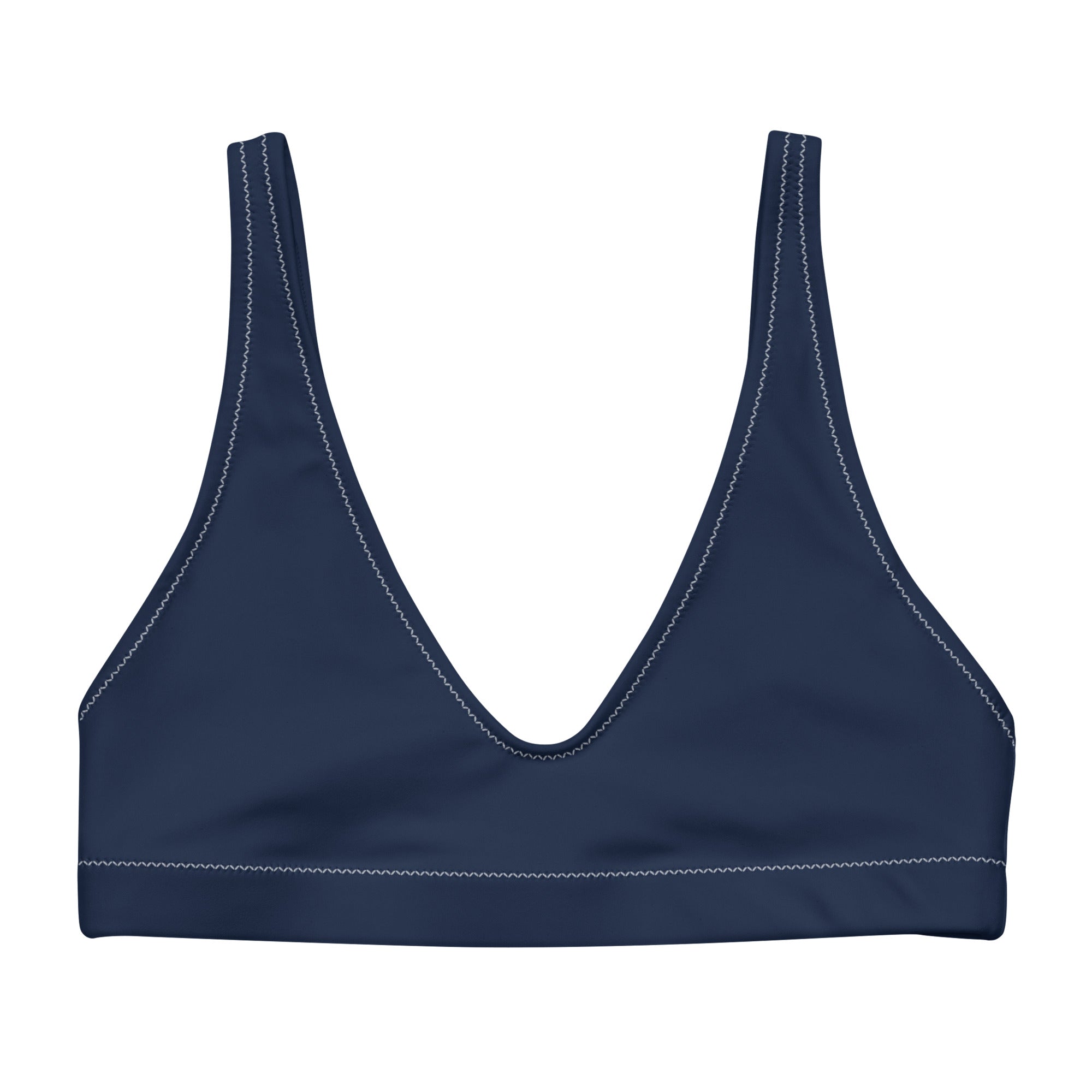 Navy Recycled padded bikini top