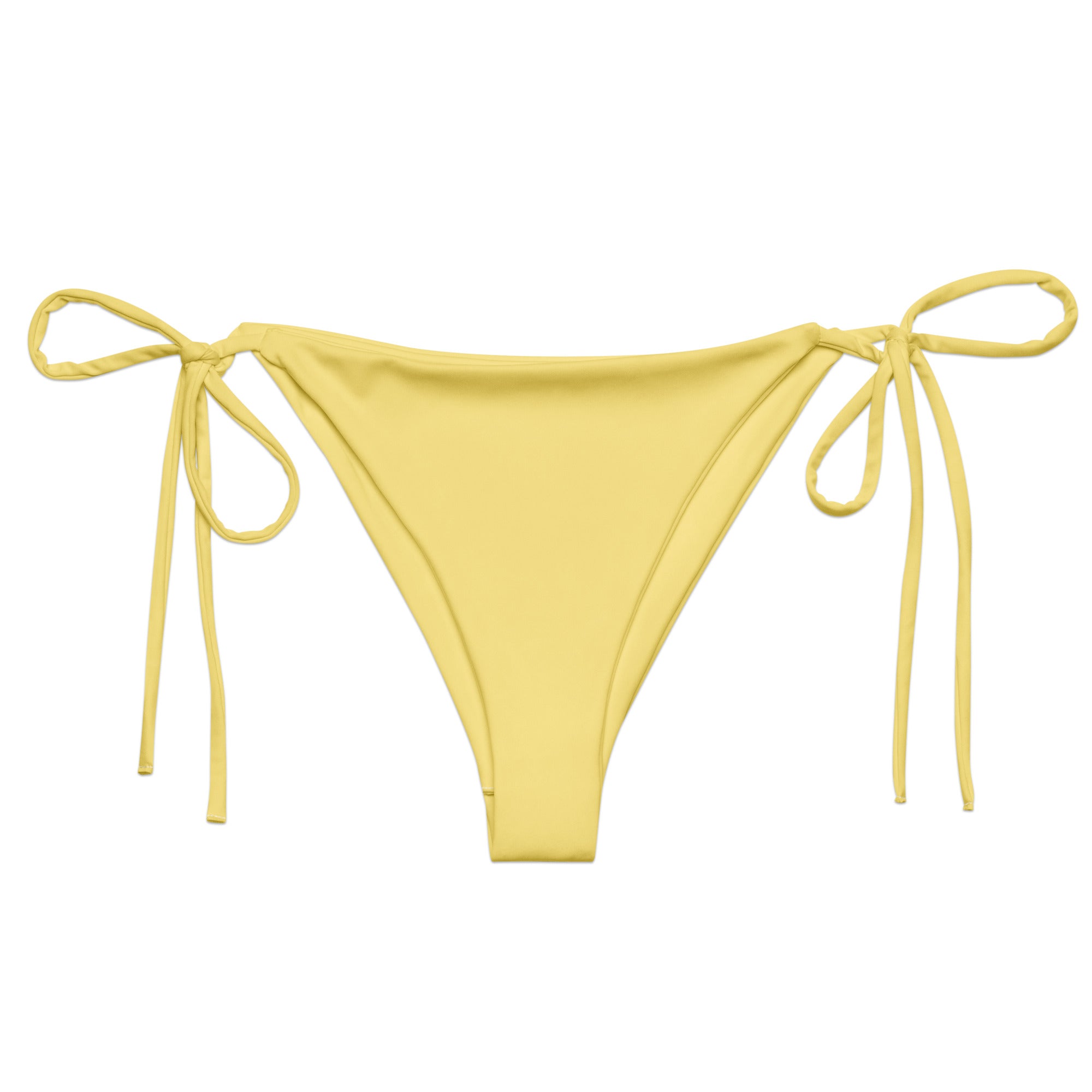 Yellow recycled string bikini bottom